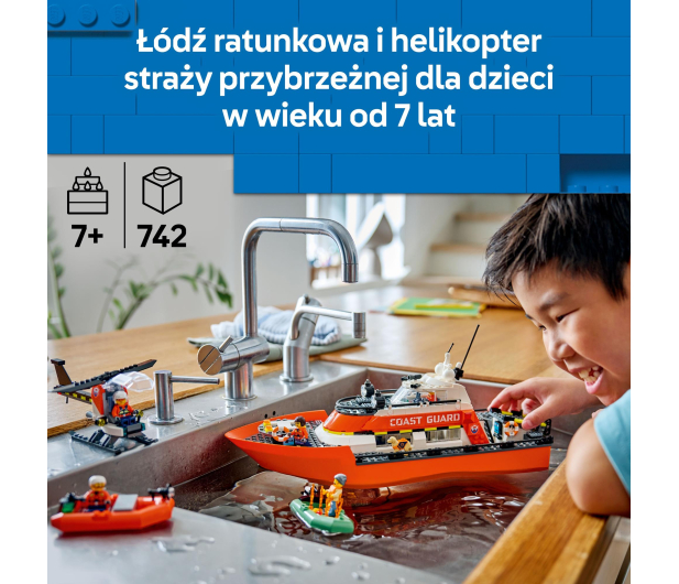 LEGO CITY 60504 Łódź ratunkowa i helikopter straży przybrzeżnej - 1473521 - zdjęcie 12